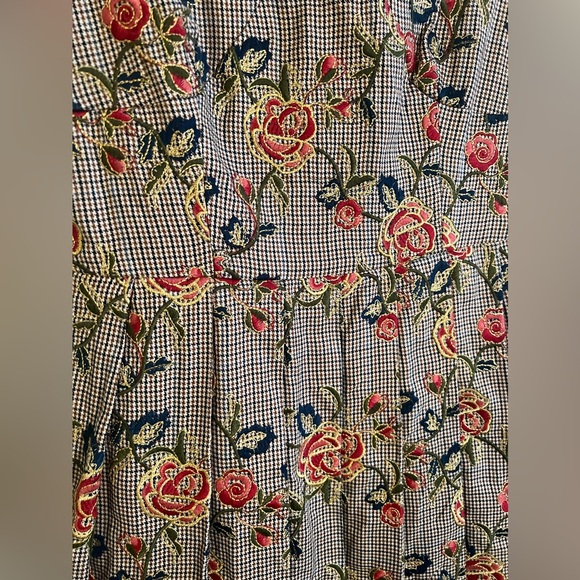 Brooks Brothers size 8P Houndstooth Floral Embroidered Metallic dress - Picture 5 of 7